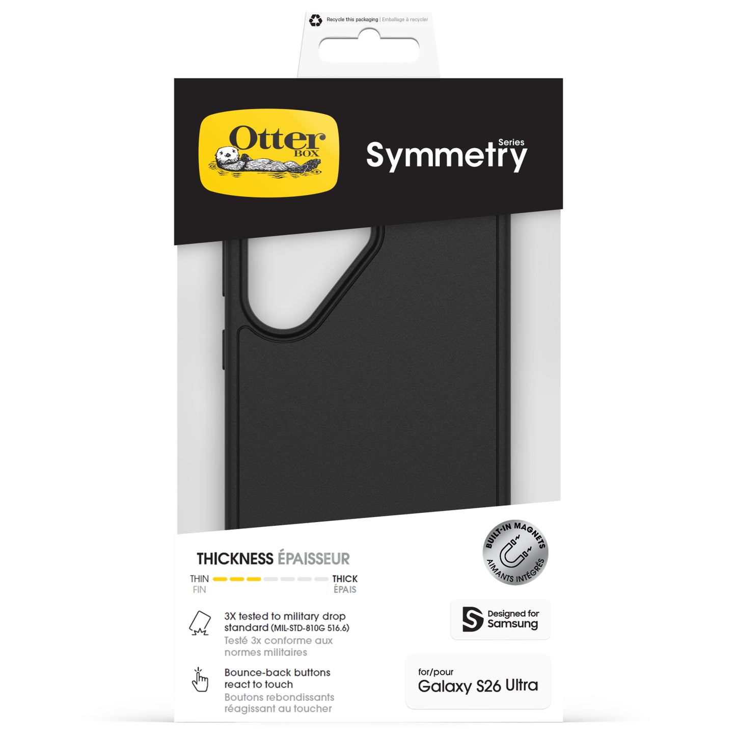 OtterBox Symmetry Magnets Case Samsung Galaxy S26 Ultra 5G Black