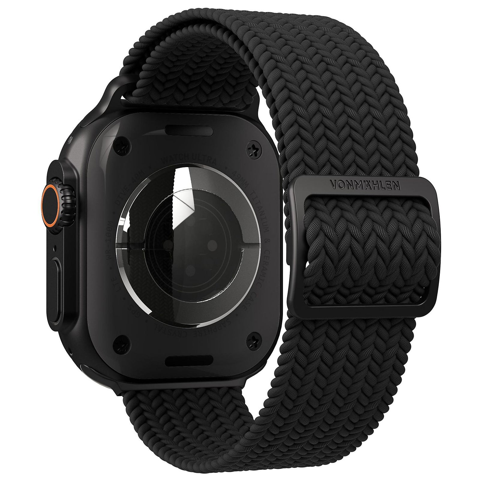 Vonmählen Woven Loop For Apple Watch 44 - 45 - 46 - 49mm One Size All Black
