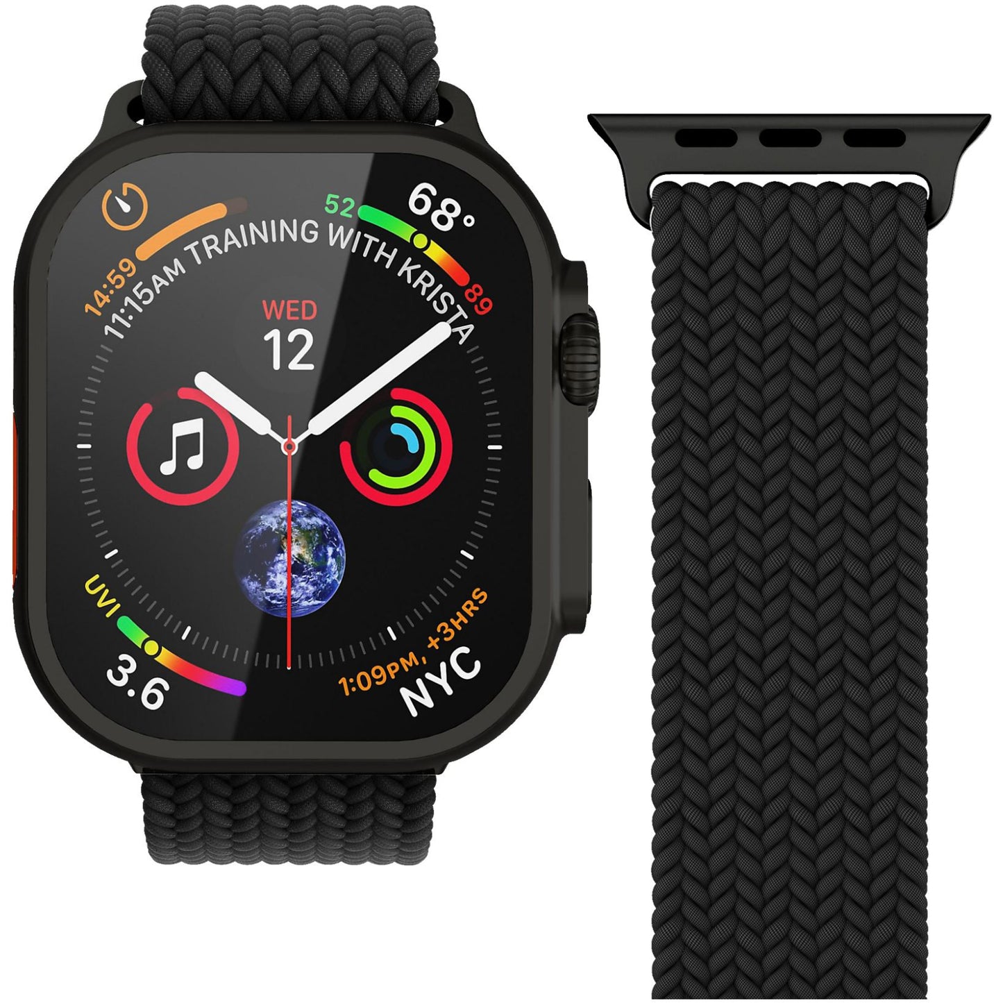 Vonmählen Woven Loop For Apple Watch 44 - 45 - 46 - 49mm One Size All Black