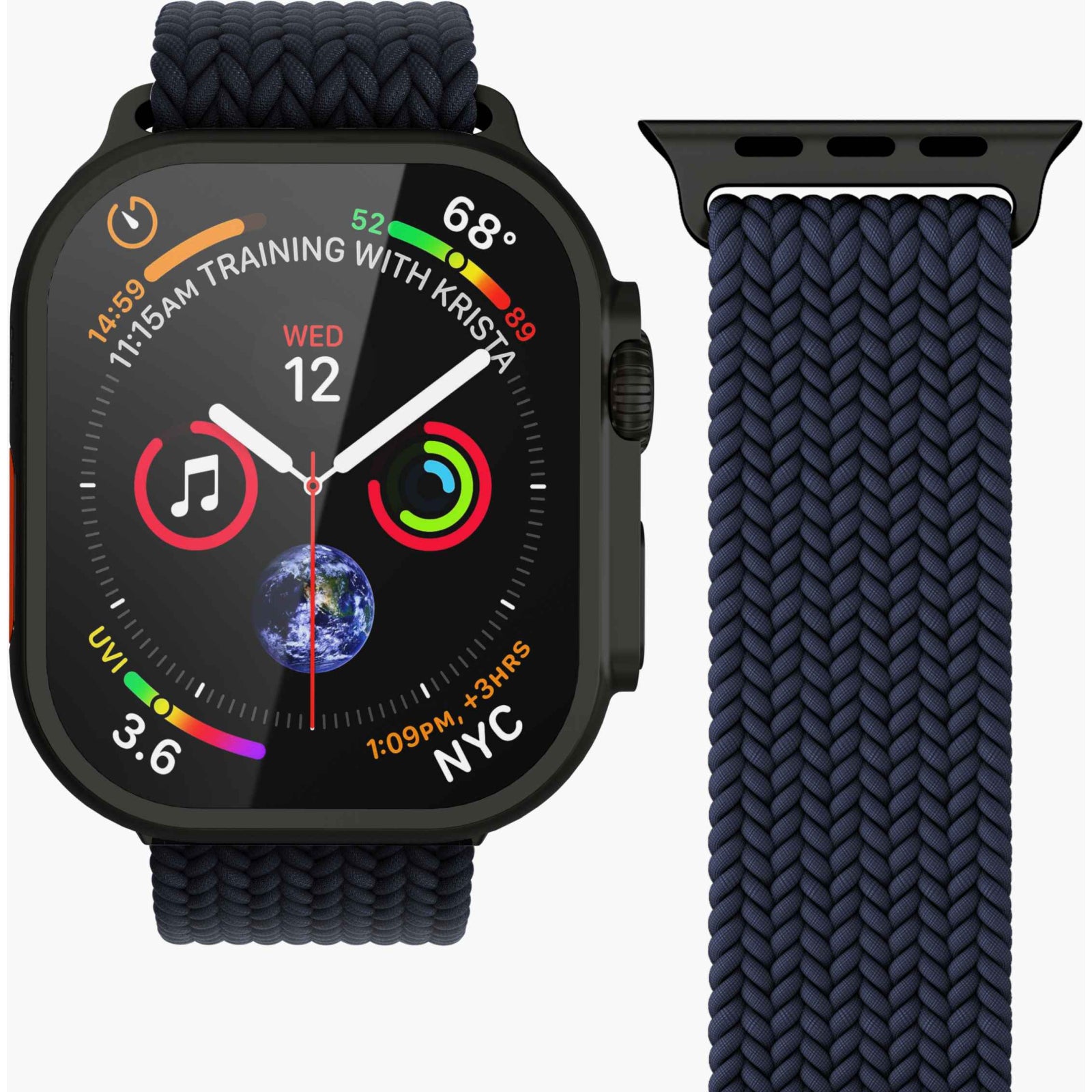 Vonmählen Woven Loop For Apple Watch 44 - 45 - 46 - 49mm One Size Black/Navy