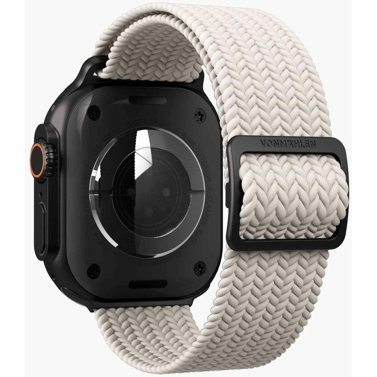 Vonmählen Woven Loop For Apple Watch 44 - 45 - 46 - 49mm One Size Black/Cream
