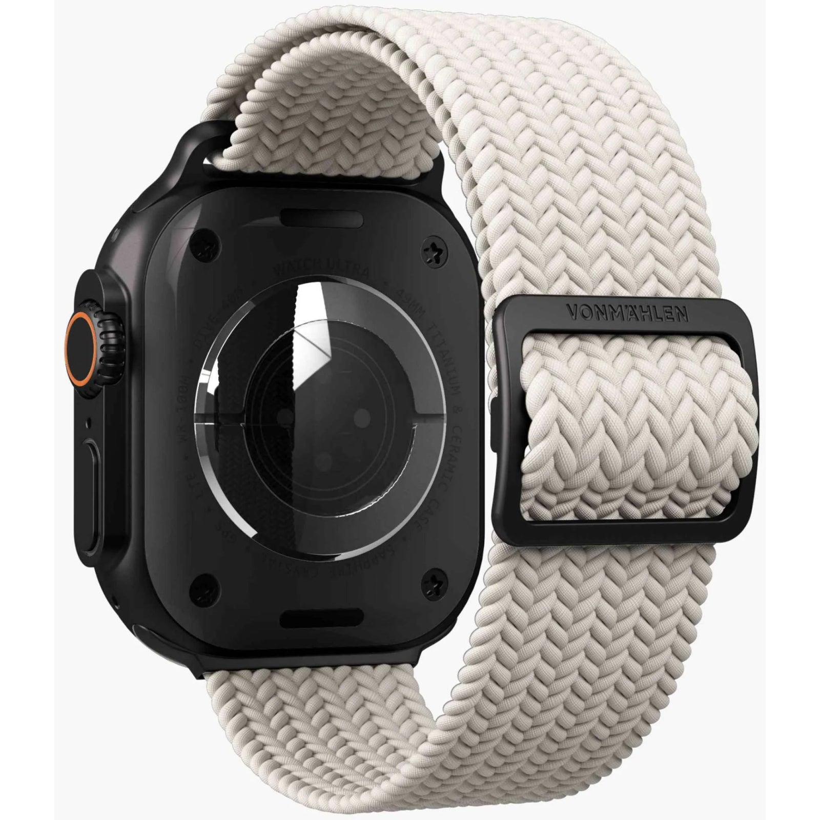 Vonmählen Woven Loop For Apple Watch 44 - 45 - 46 - 49mm One Size Black/Cream