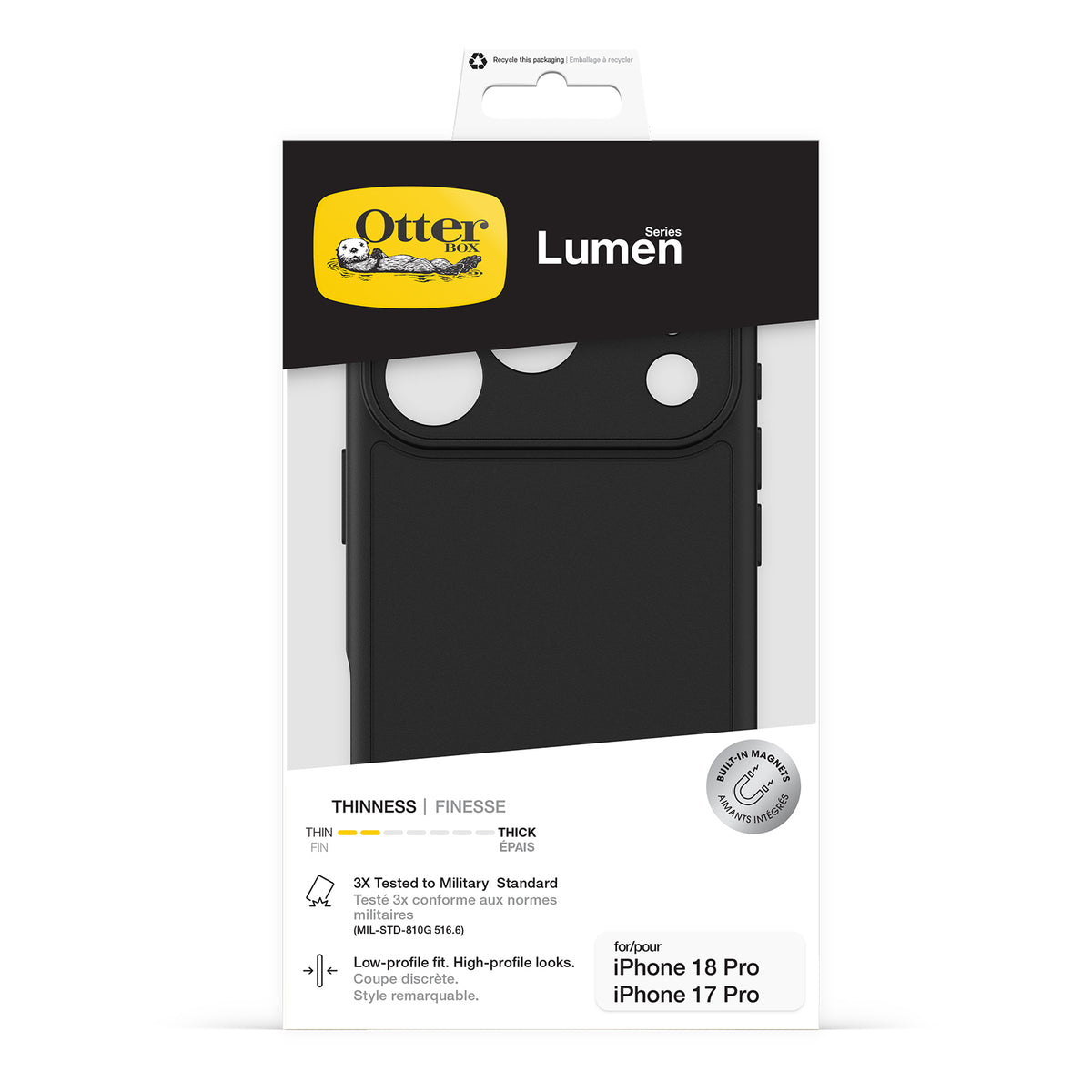 OtterBox Lumen Case Apple iPhone 17 Pro/18 Pro Black