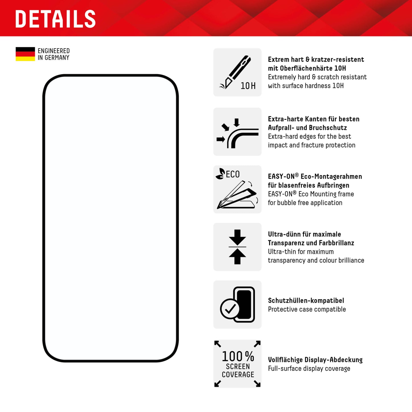 DISPLEX Real Glass FC Apple iPhone 15/15 Pro