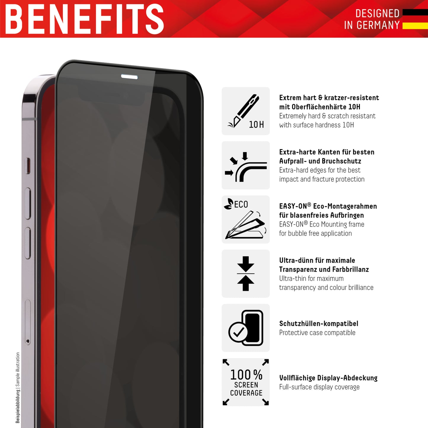 DISPLEX Privacy Glass FC Apple iPhone 12/12 Pro