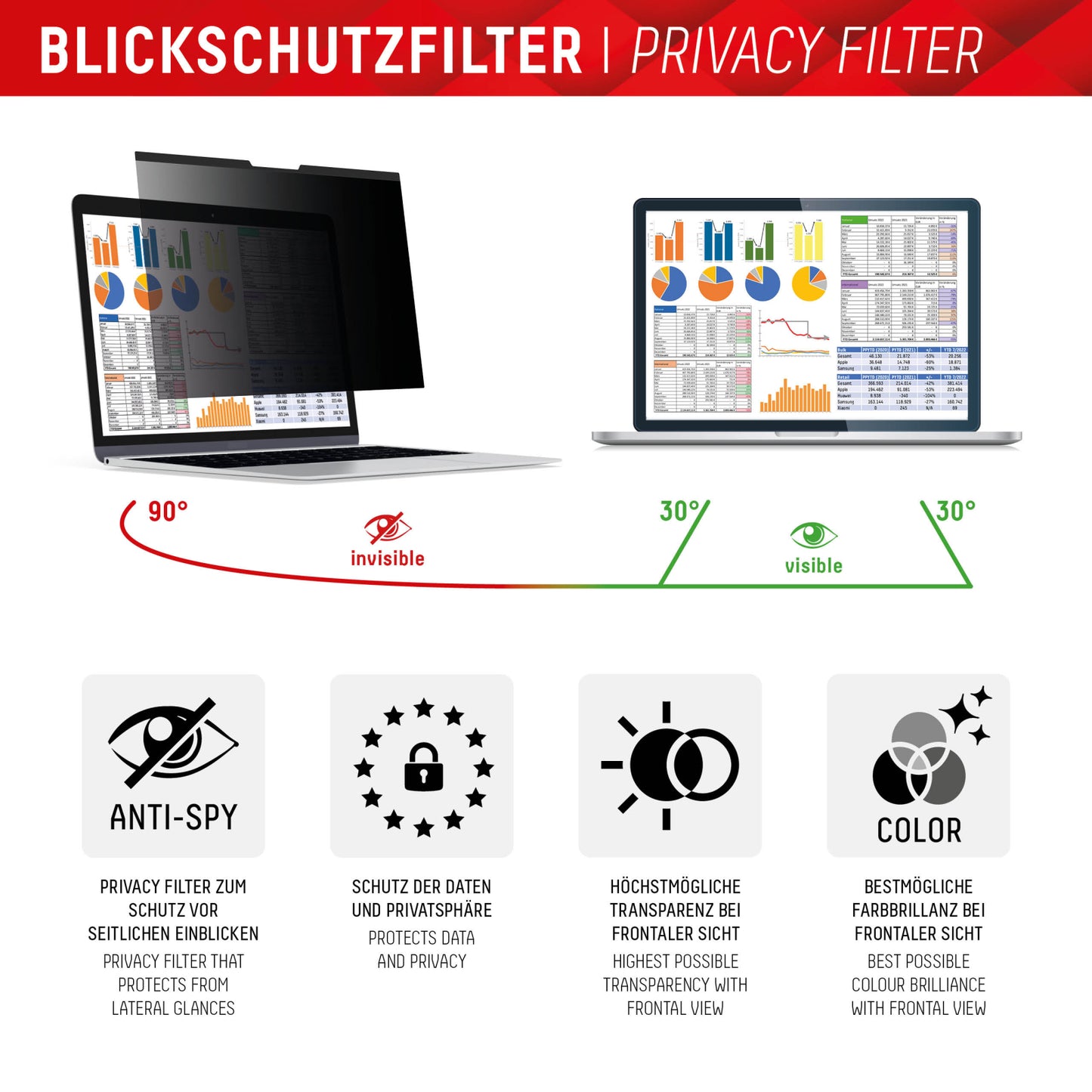 DISPLEX Privacy Safe Magnetic Laptop Universal 15.6inch 16:9
