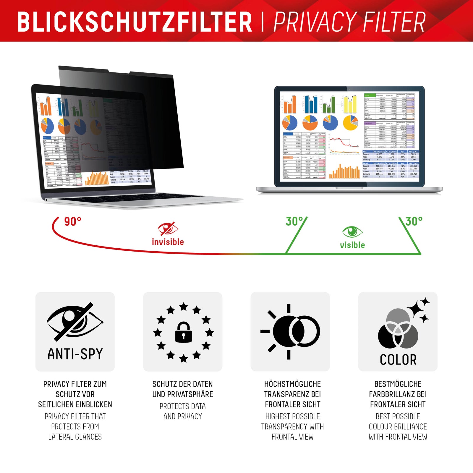 DISPLEX Privacy Safe Magnetic Laptop Universal 15.6inch 16:9