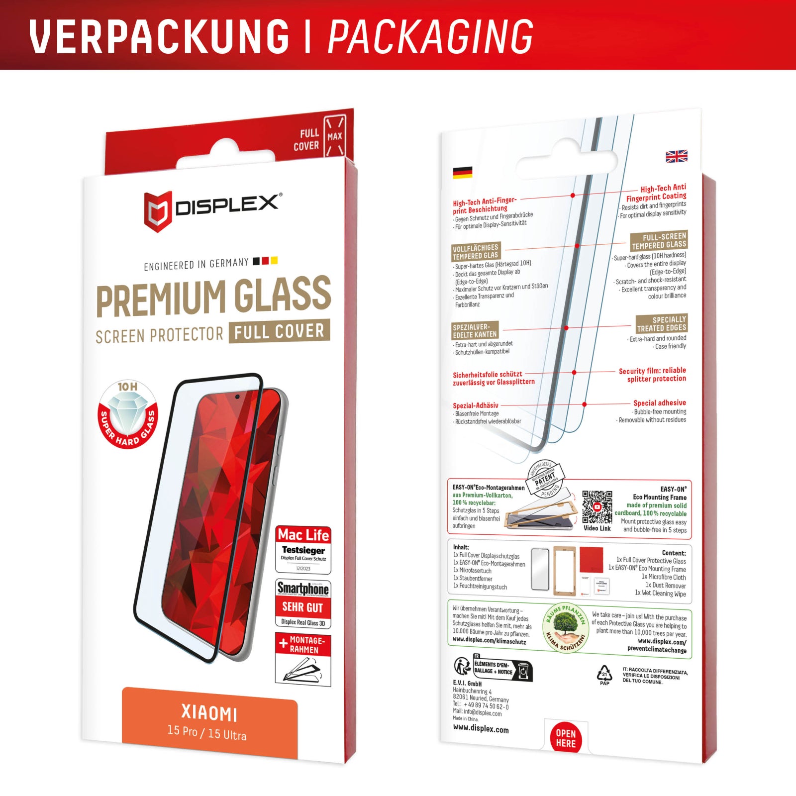 DISPLEX Premium Glass 3D Xiaomi 15 Pro/15 Ultra