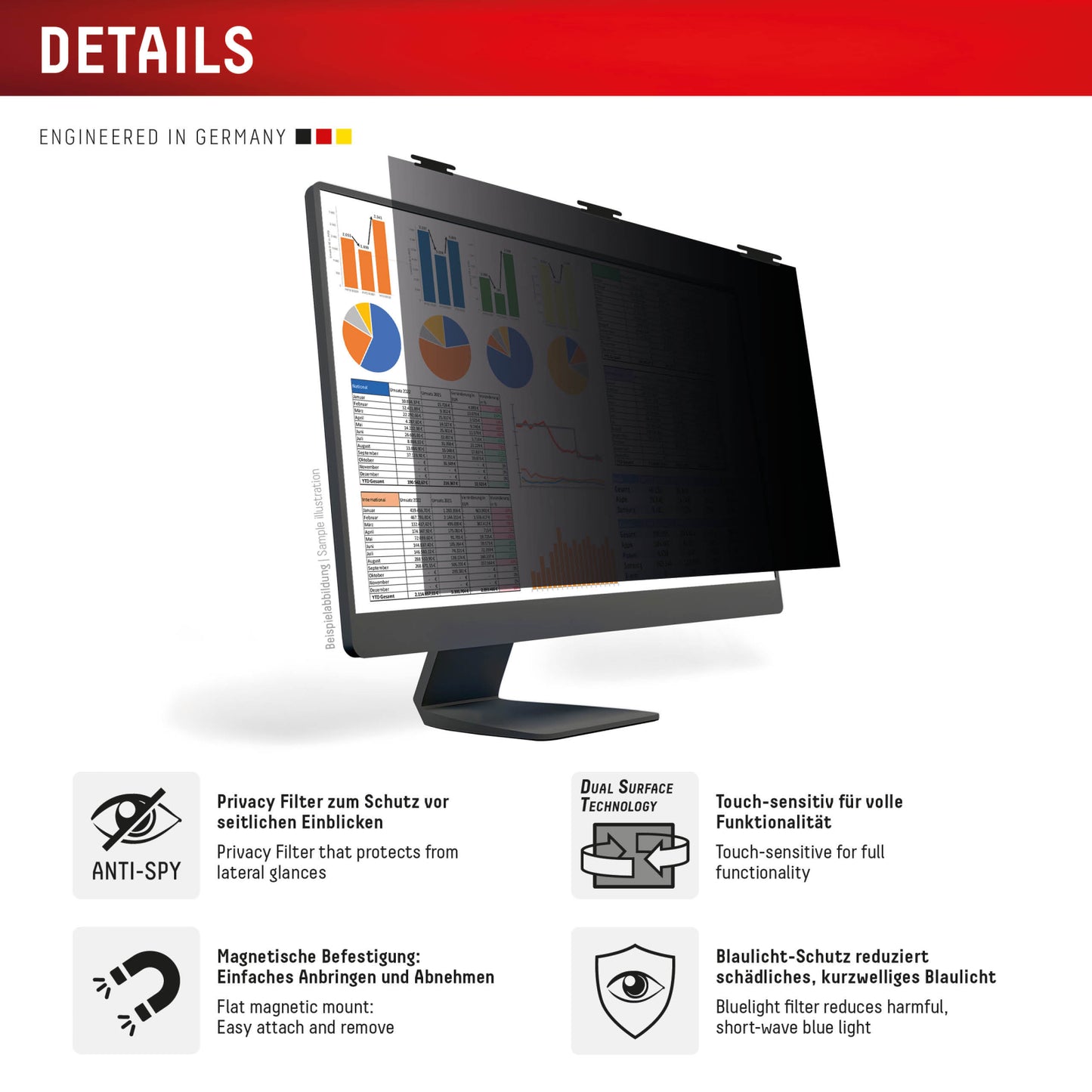 DISPLEX Privacy Safe Desktop Uni 27inch (16:9)