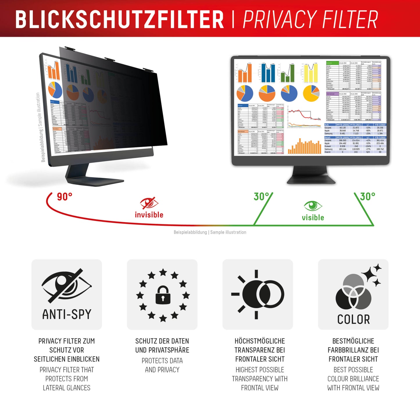 DISPLEX Privacy Safe Desktop Uni 27inch (16:9)