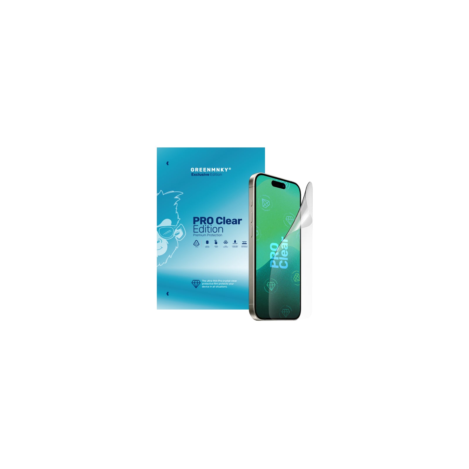 GREENMNKY PRO HD Clear Edition for Smartphone 7inch (per 25 stuks)