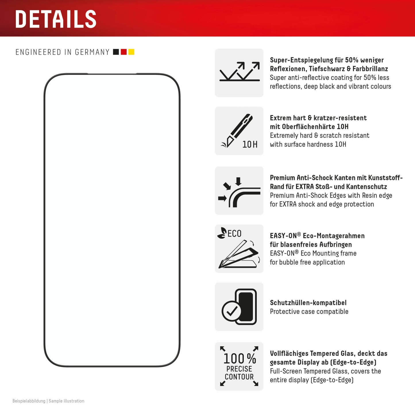 DISPLEX Premium Glass Full Cover Anti-Reflex iPhone 17 Pro Max