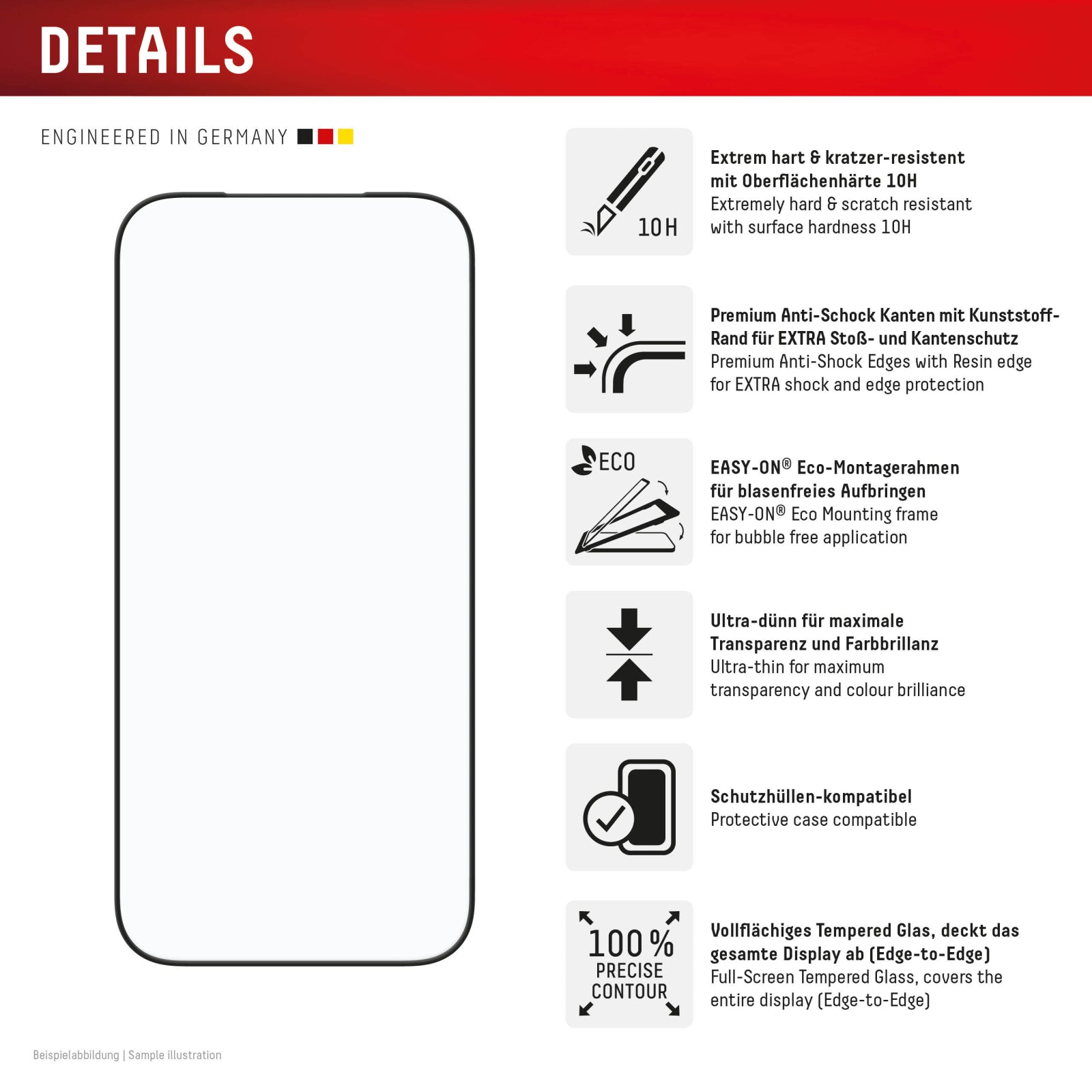 DISPLEX Premium Glass Full Cover Anti-Reflex iPhone 17 / 17 Pro