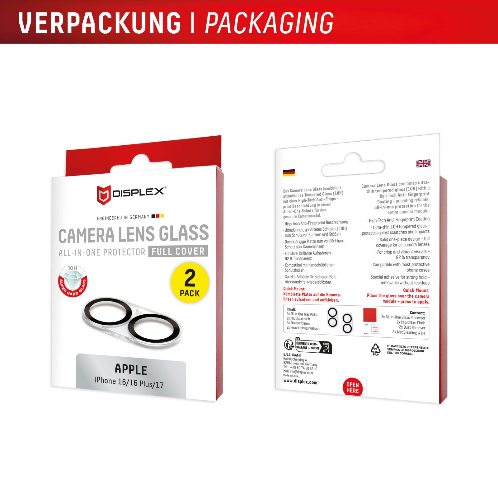 DISPLEX CamGlass All-In-One iPhone 16/16 Plus/17