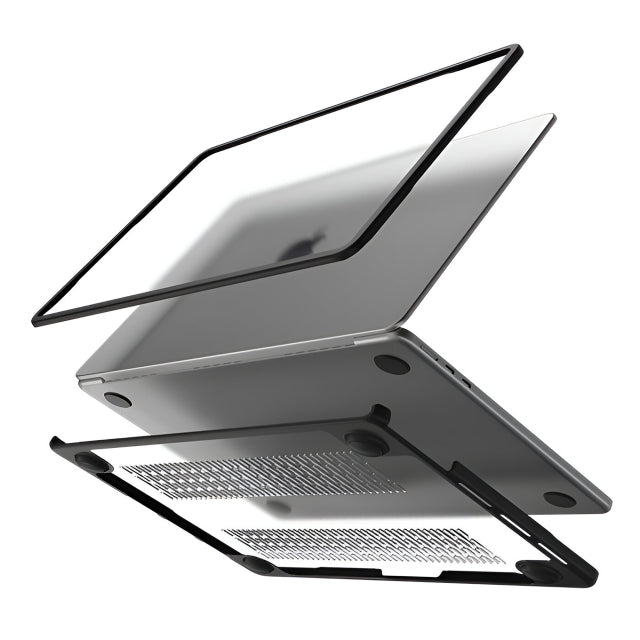 Mobilize Schutzhülle für Apple MacBook Pro 13 Zoll (2020 - 2024) Transparent Schwarz