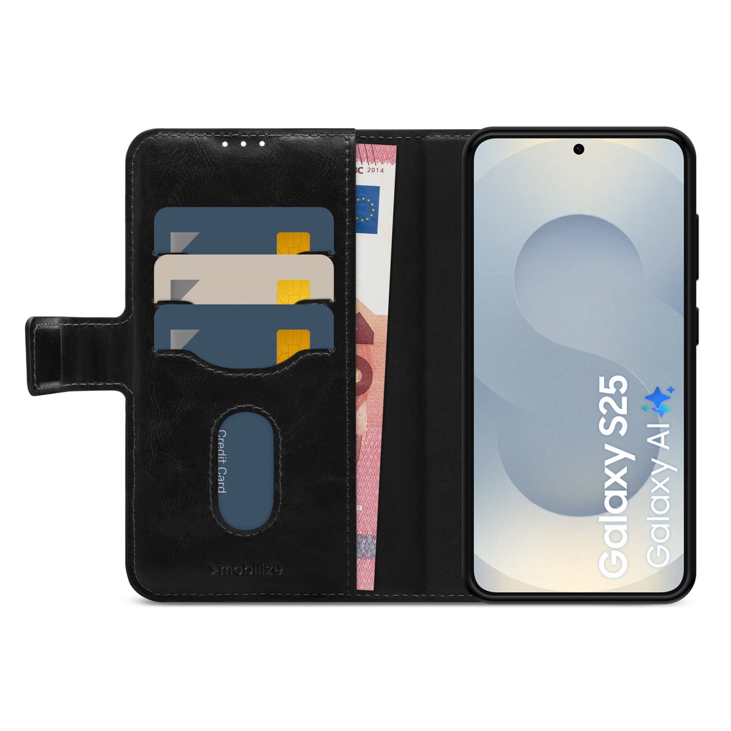 Mobilize 2in1 Magsafe Compatible Gelly Wallet Case Samsung Galaxy S25 5G Black