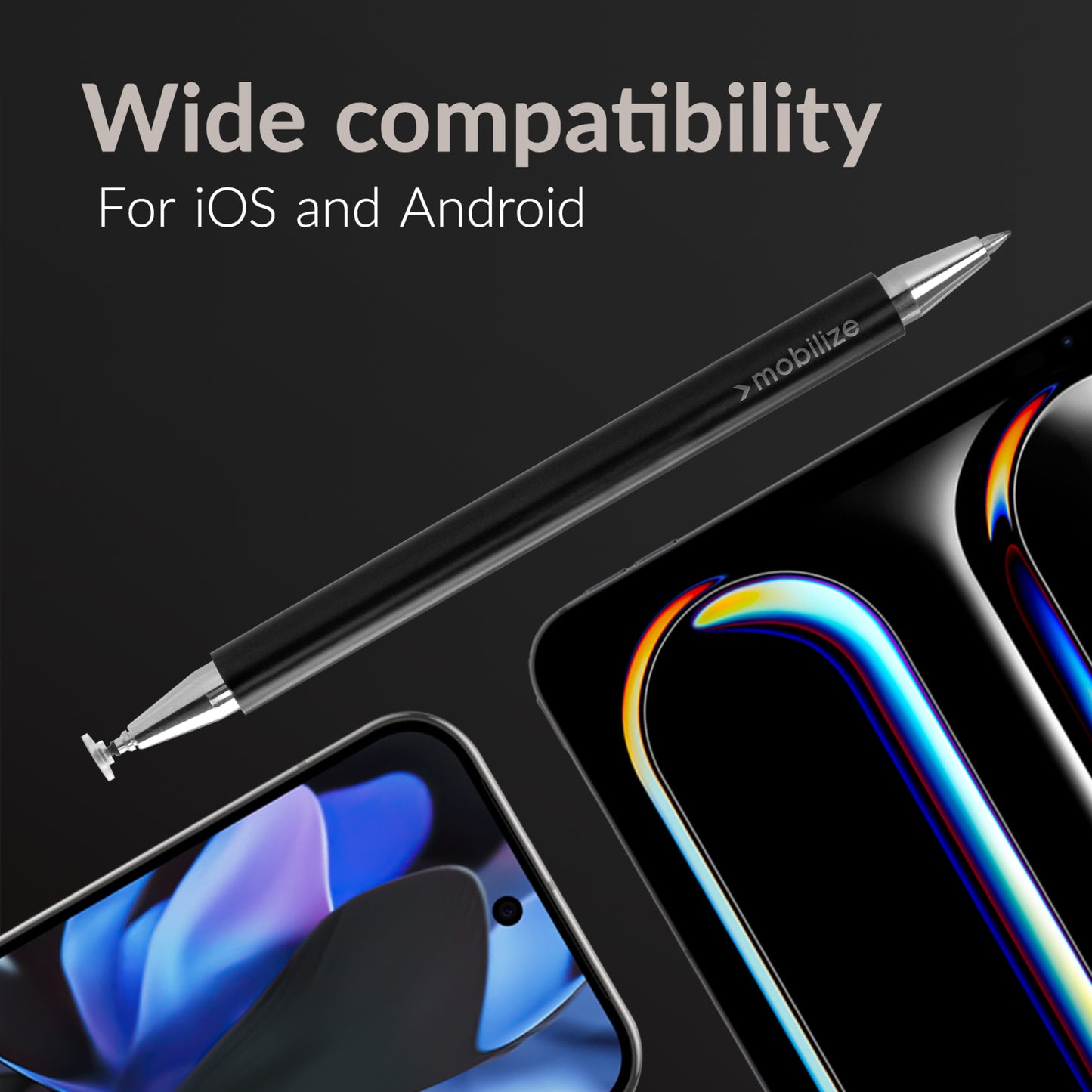 Mobilize High Sensitive 2in1 Capacitive Stylus Pen Black