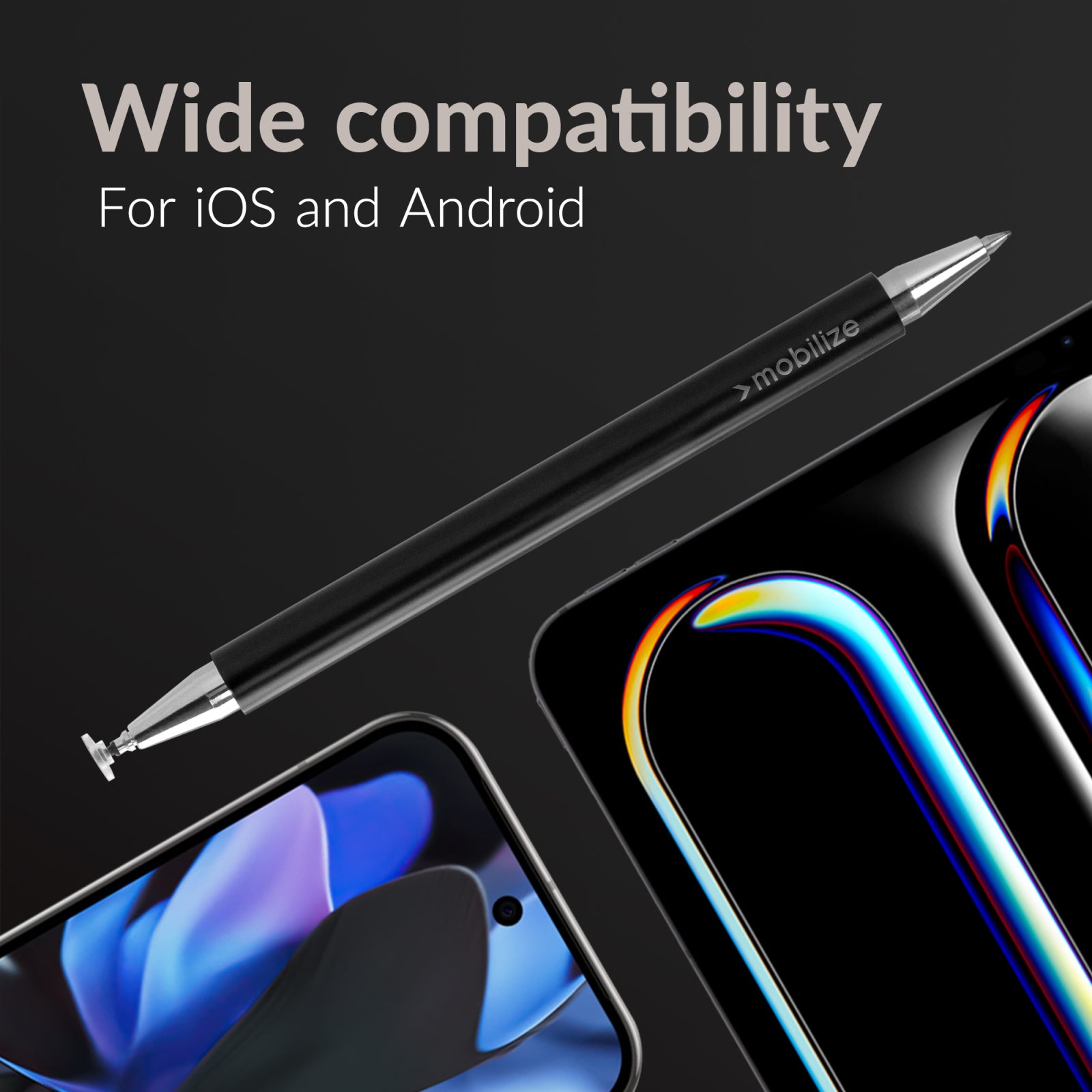 Mobilize High Sensitive 2in1 Capacitive Stylus Pen Black