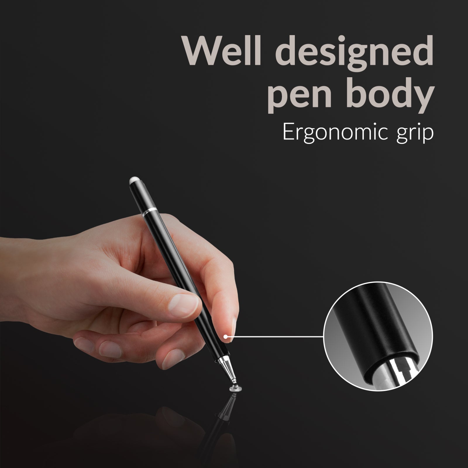 Mobilize High Sensitive 2in1 Capacitive Stylus Pen Black