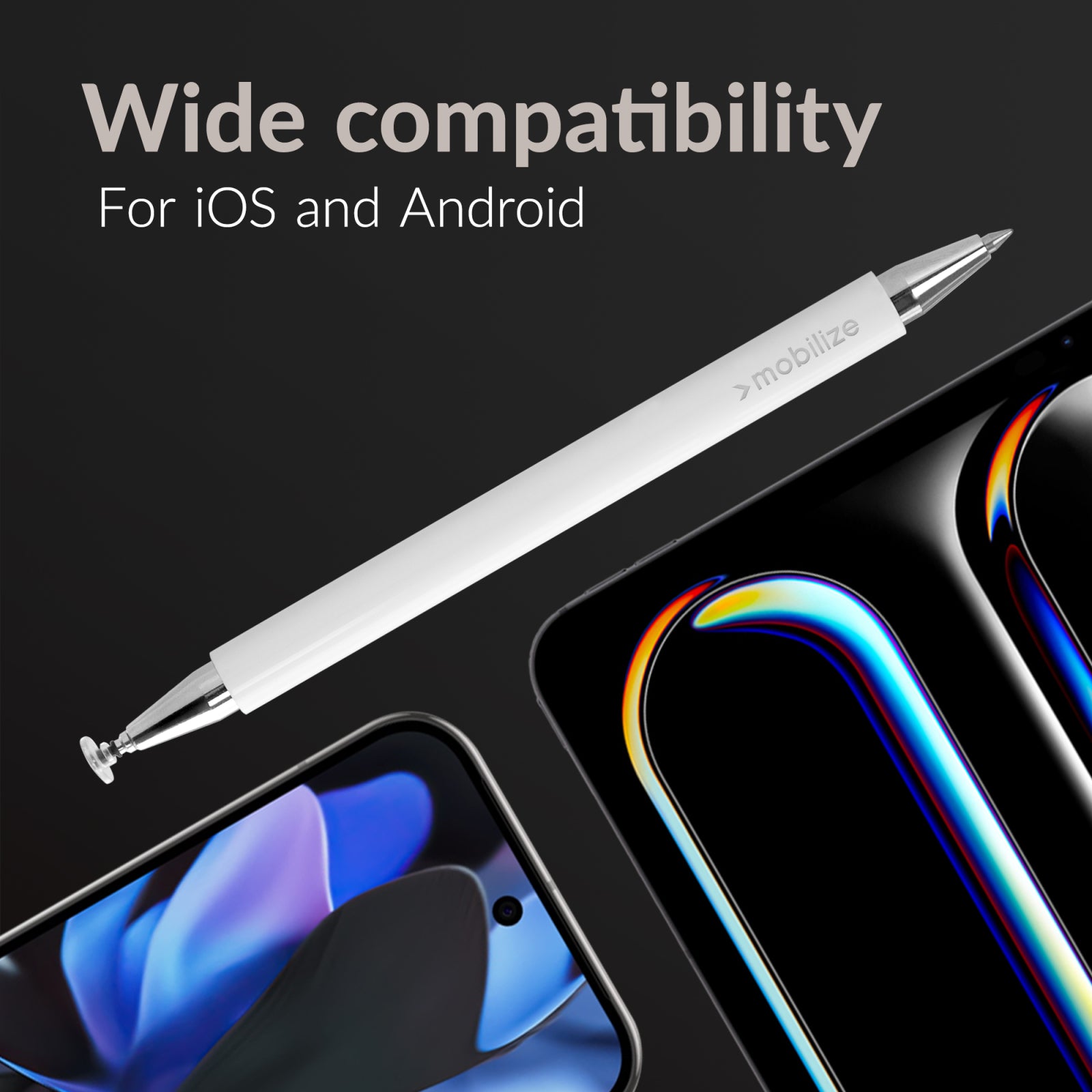 Mobilize High Sensitive 2in1 Capacitive Stylus Pen White