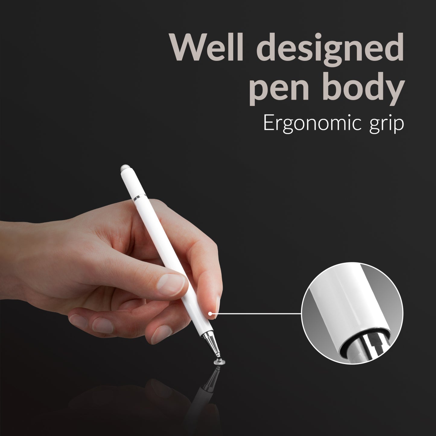 Mobilize High Sensitive 2in1 Capacitive Stylus Pen White