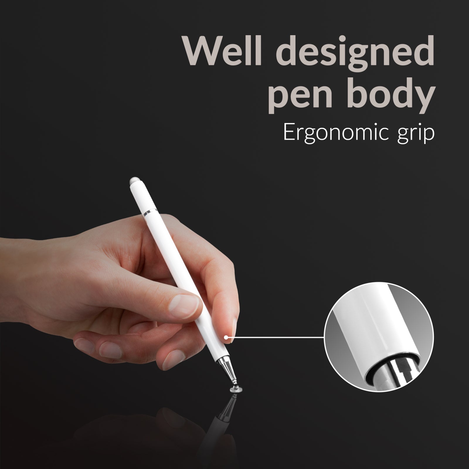 Mobilize High Sensitive 2in1 Capacitive Stylus Pen White