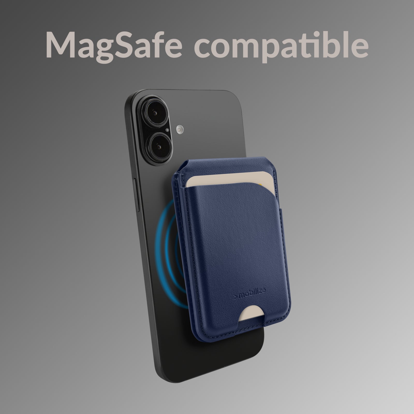 Mobilize MagSafe Compatible Magnet Card Holder with Stand Function Blue