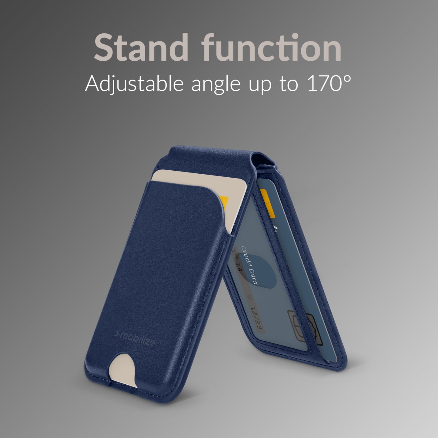 Mobilize MagSafe Compatible Magnet Card Holder with Stand Function Blue