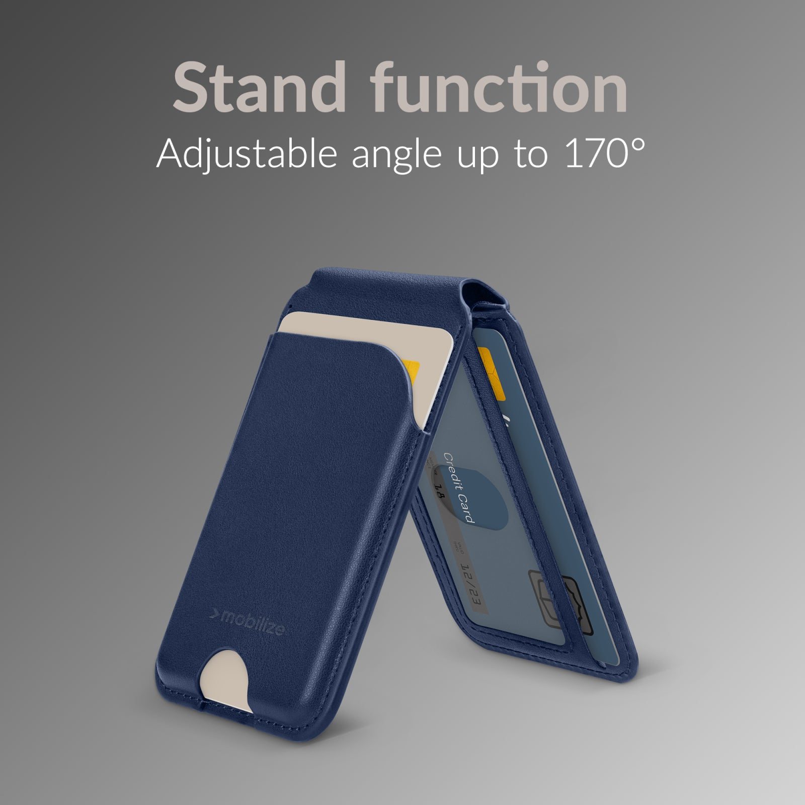 Mobilize MagSafe Compatible Magnet Card Holder with Stand Function Blue