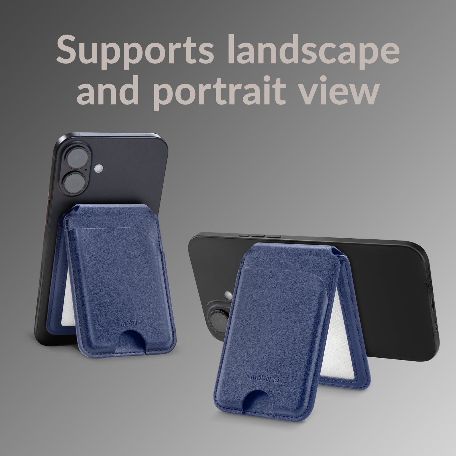 Mobilize MagSafe Compatible Magnet Card Holder with Stand Function Blue