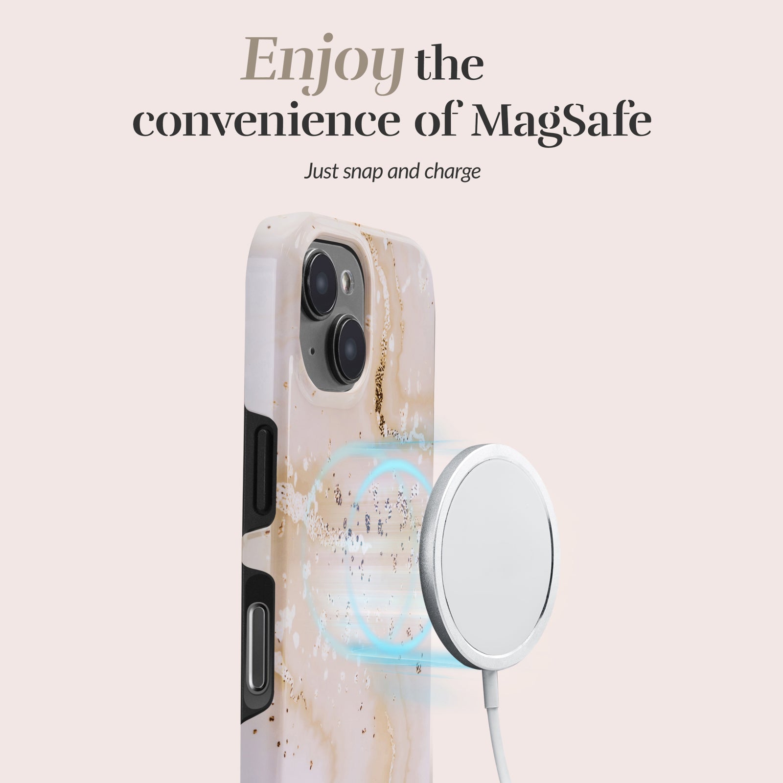MIO Gold Marble Magsafe Compatible for iPhone 16e/17e