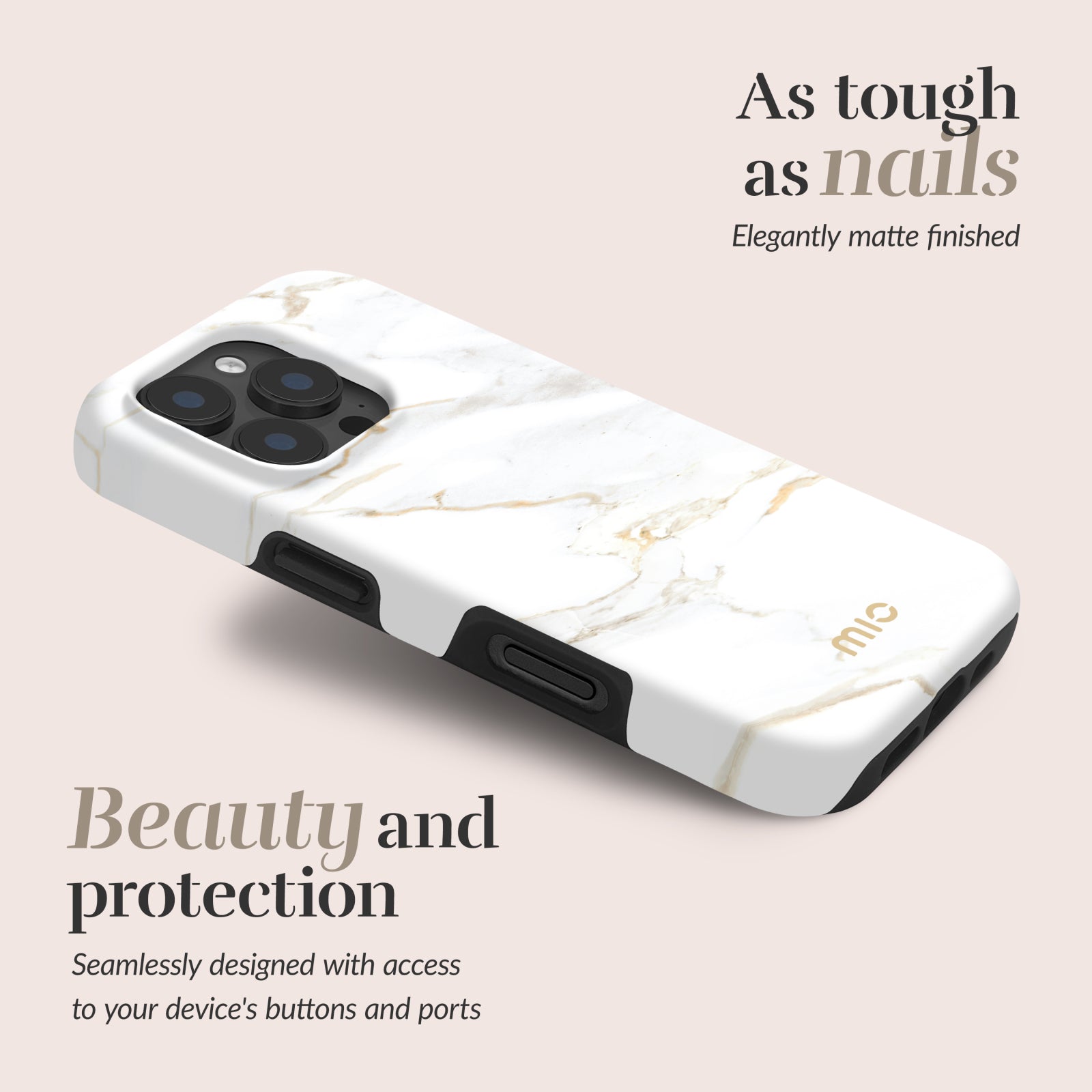 MIO White Marble Magsafe Compatible for iPhone 16e/17e