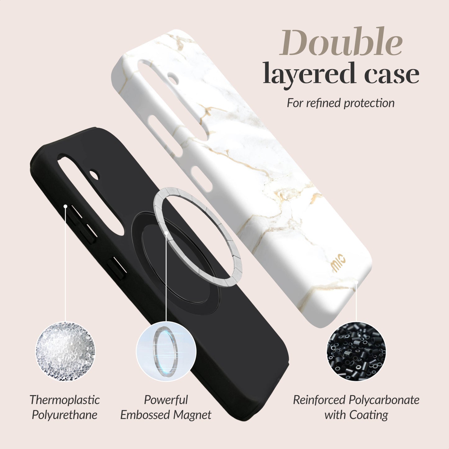 MIO White Marble Magsafe Compatible for Samsung A26 5G