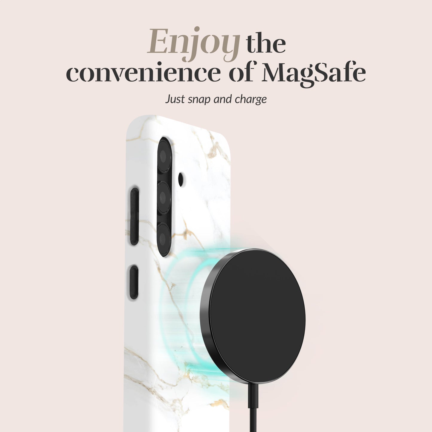 MIO White Marble Magsafe Compatible for Samsung S25+ 5G