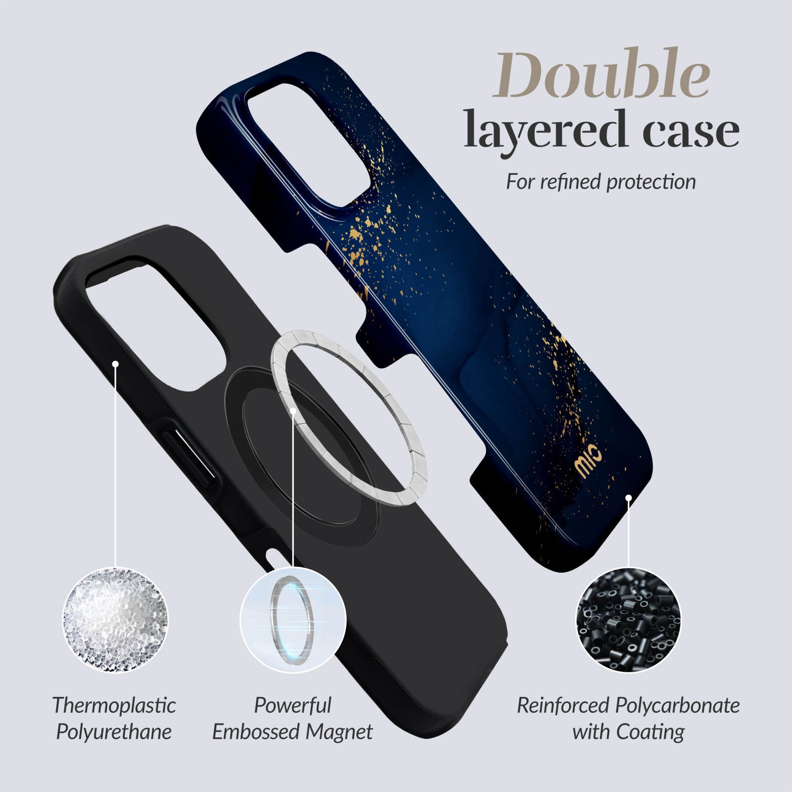 MIO Midnight Sparkle Magsafe Compatible for iPhone 15 Pro
