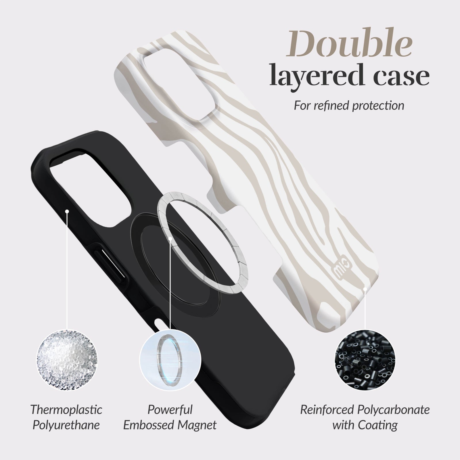 MIO Sandy Zebra Magsafe Compatible for iPhone 16e/17e