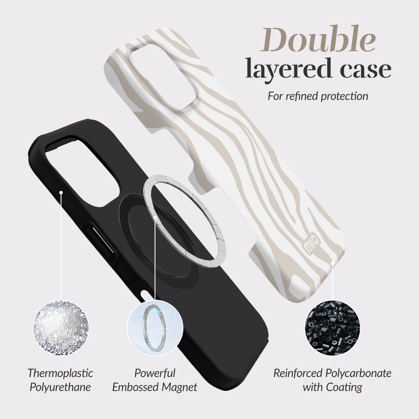 MIO Sandy Zebra Magsafe Compatible for iPhone 15 Pro