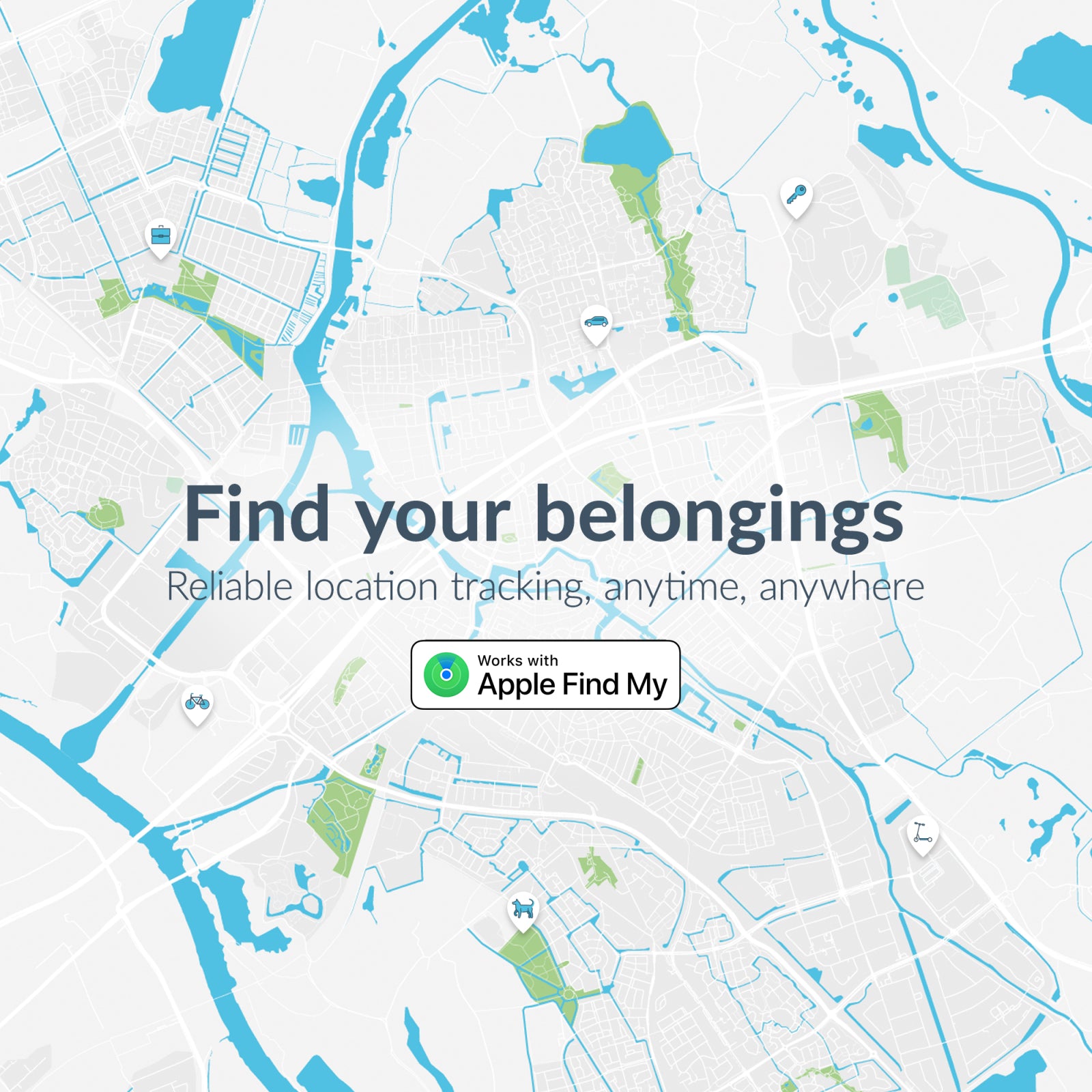 Beeep BeTag Find My Tracker White & Keychain White - 1 pack