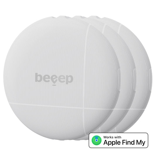 Beeep BeTag Find My Tracker Weiß & Schlüsselanhänger Weiß – 3er-Pack