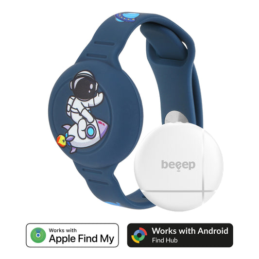 Beeep OneTag Apple Find My & Android Tracker - Kids Wristband Silicon Astronaut