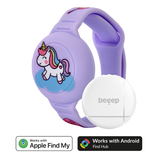 Beeep OneTag Apple Find My & Android Tracker – Kinderarmband Silikon Einhorn