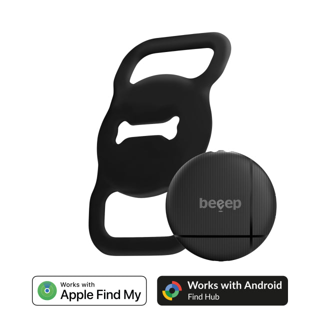 Beeep OneTag Apple Find My & Android Tracker - Hundehalsband-Anhänger - Schwarz