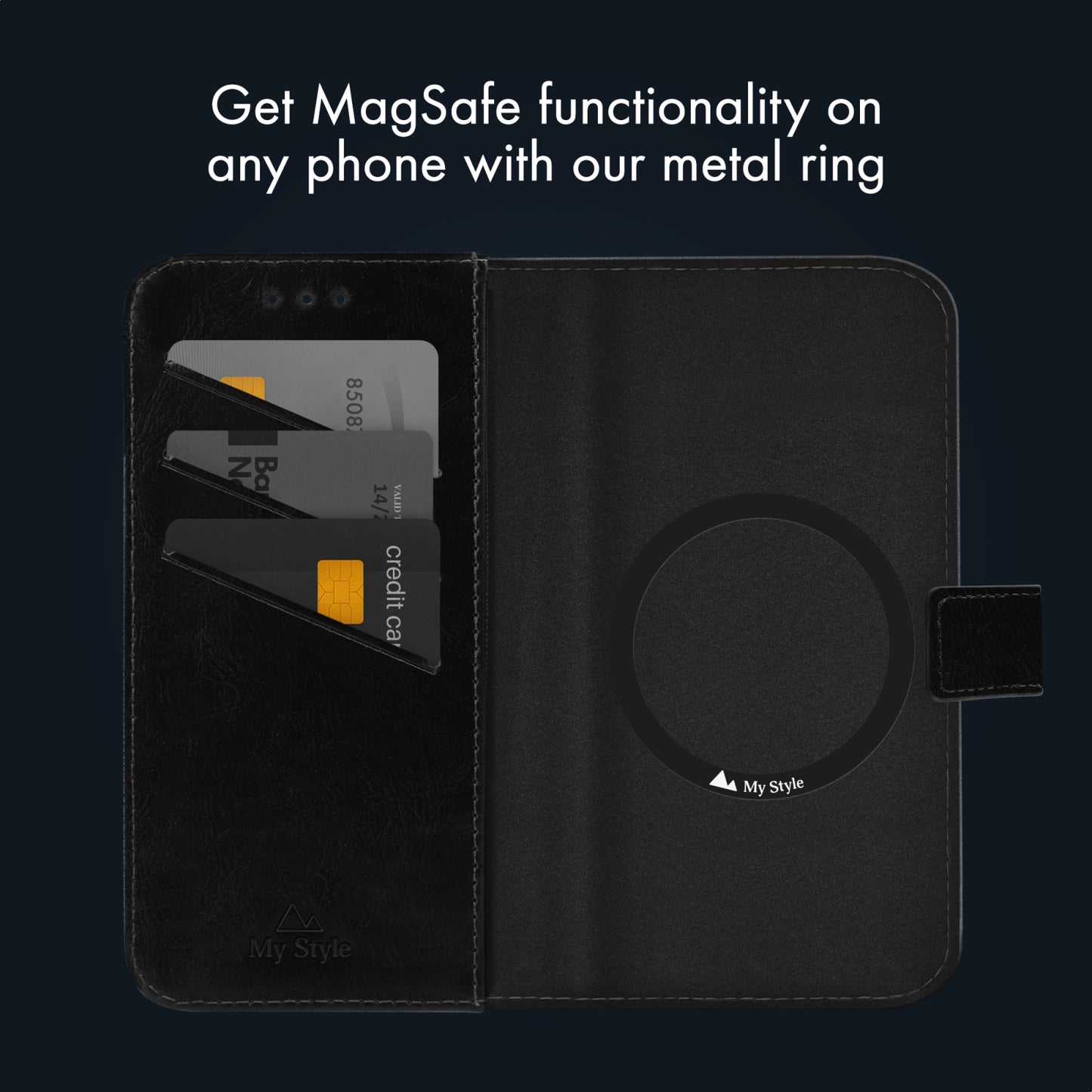 My Style Universal MagSafe Compatible Wallet - Black 4.7" (Without Case)