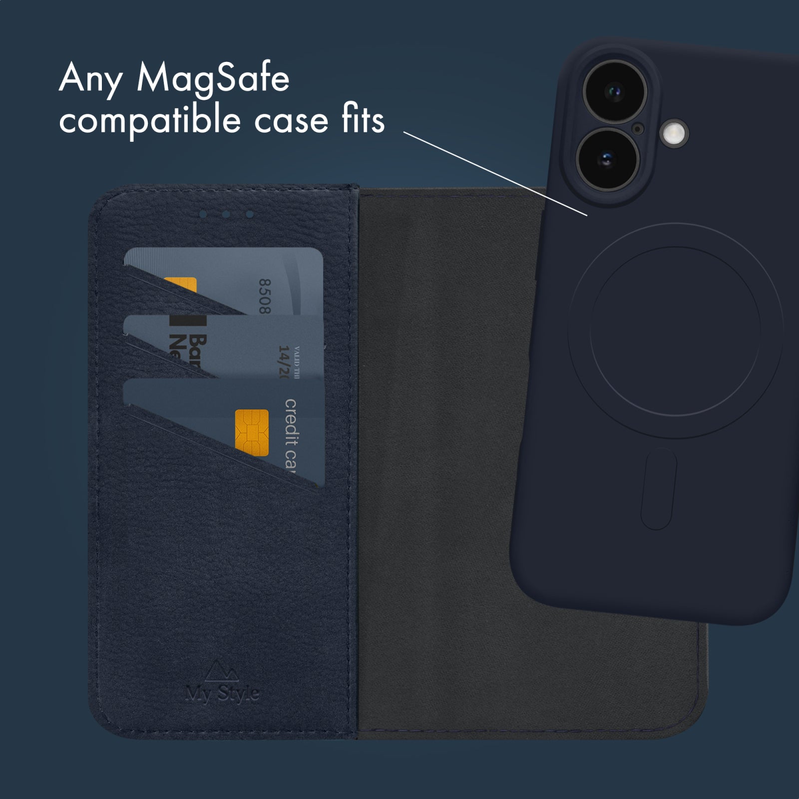 My Style Universal MagSafe Compatible Wallet - Midnight Blue 4.7" (Without Case)