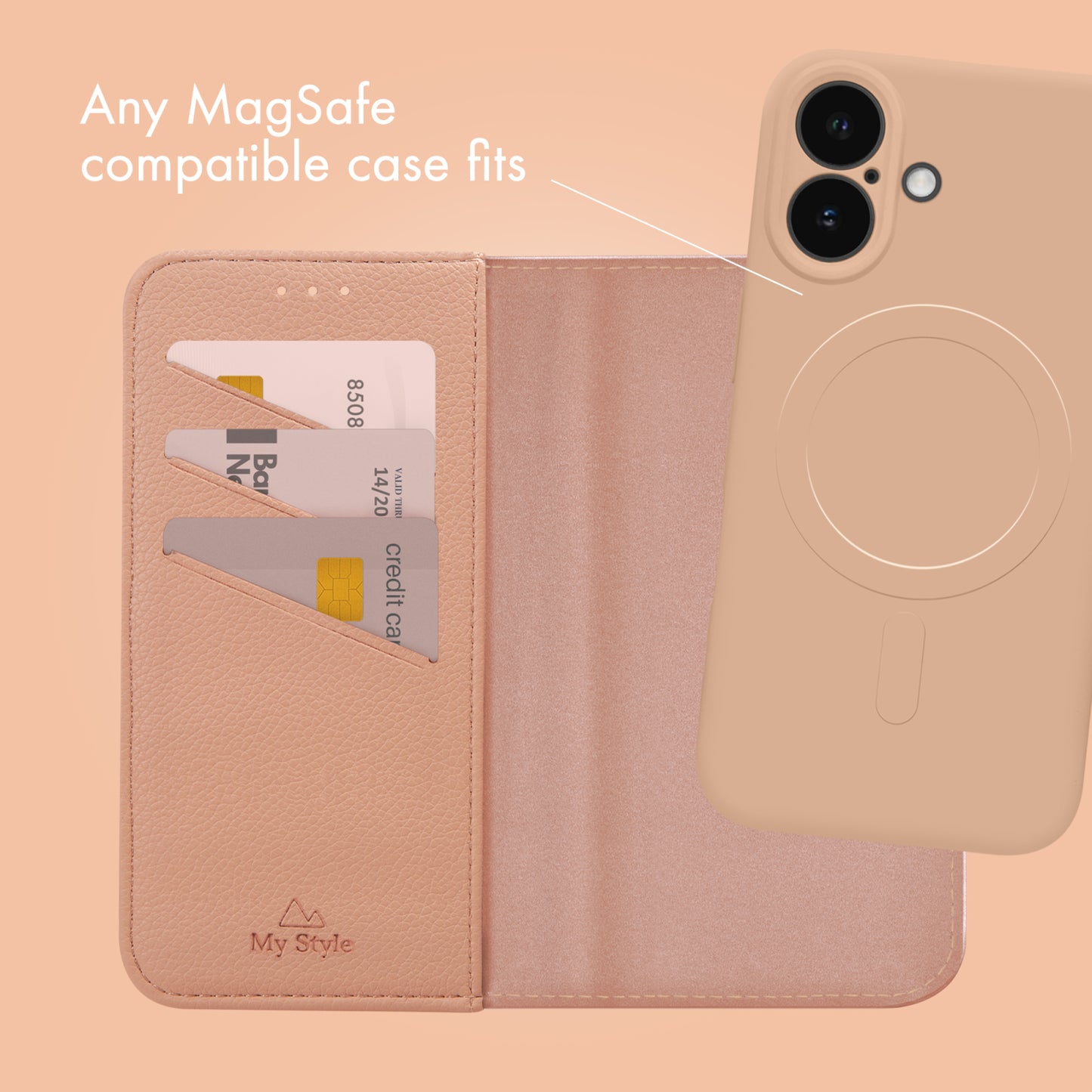 My Style Universal MagSafe Compatible Wallet - Soft Pink 6.7" (Without Case)