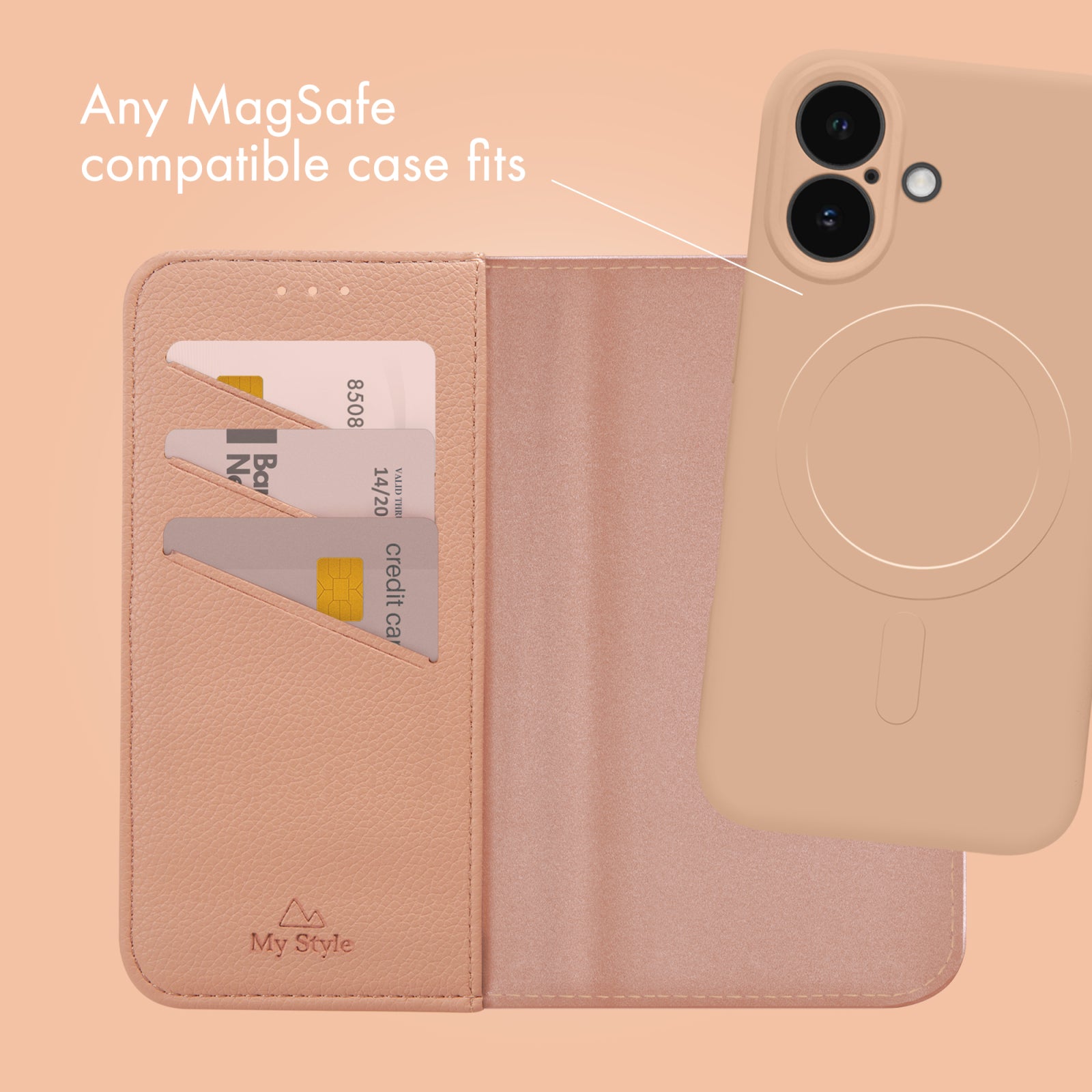 My Style Universal MagSafe Compatible Wallet - Soft Pink 6.8" (Without Case)