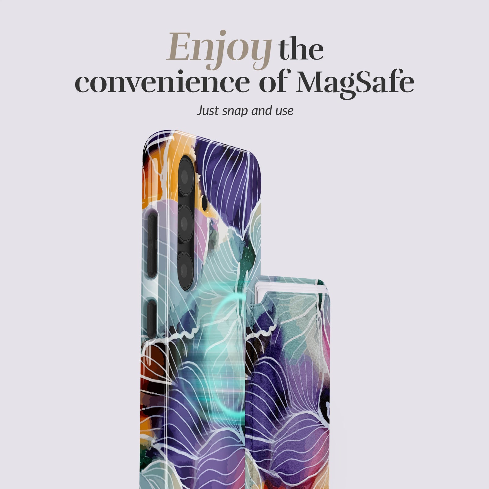MIO Flowers Magsafe Compatible Card Holder