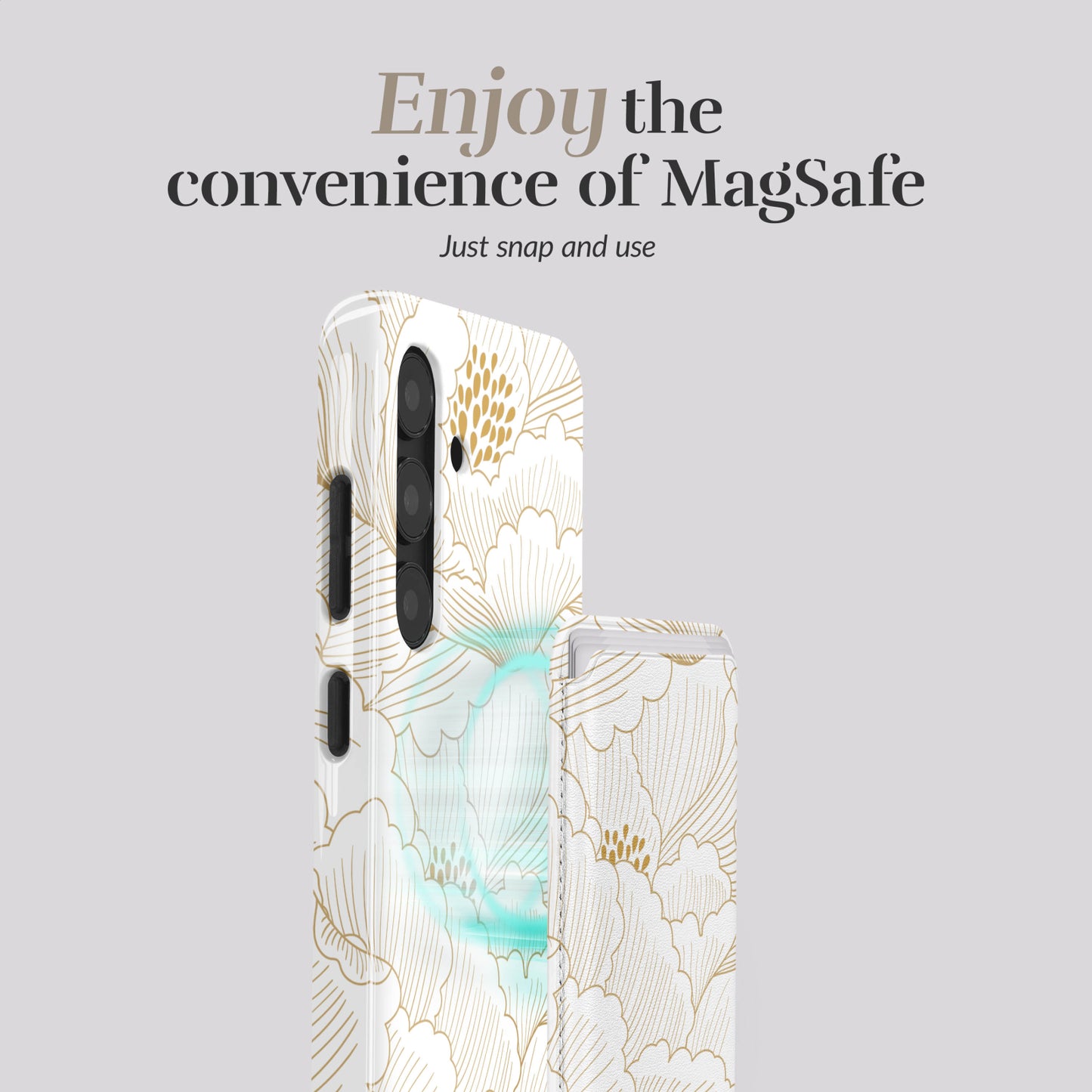 MIO White Roses Magsafe Compatible Card Holder