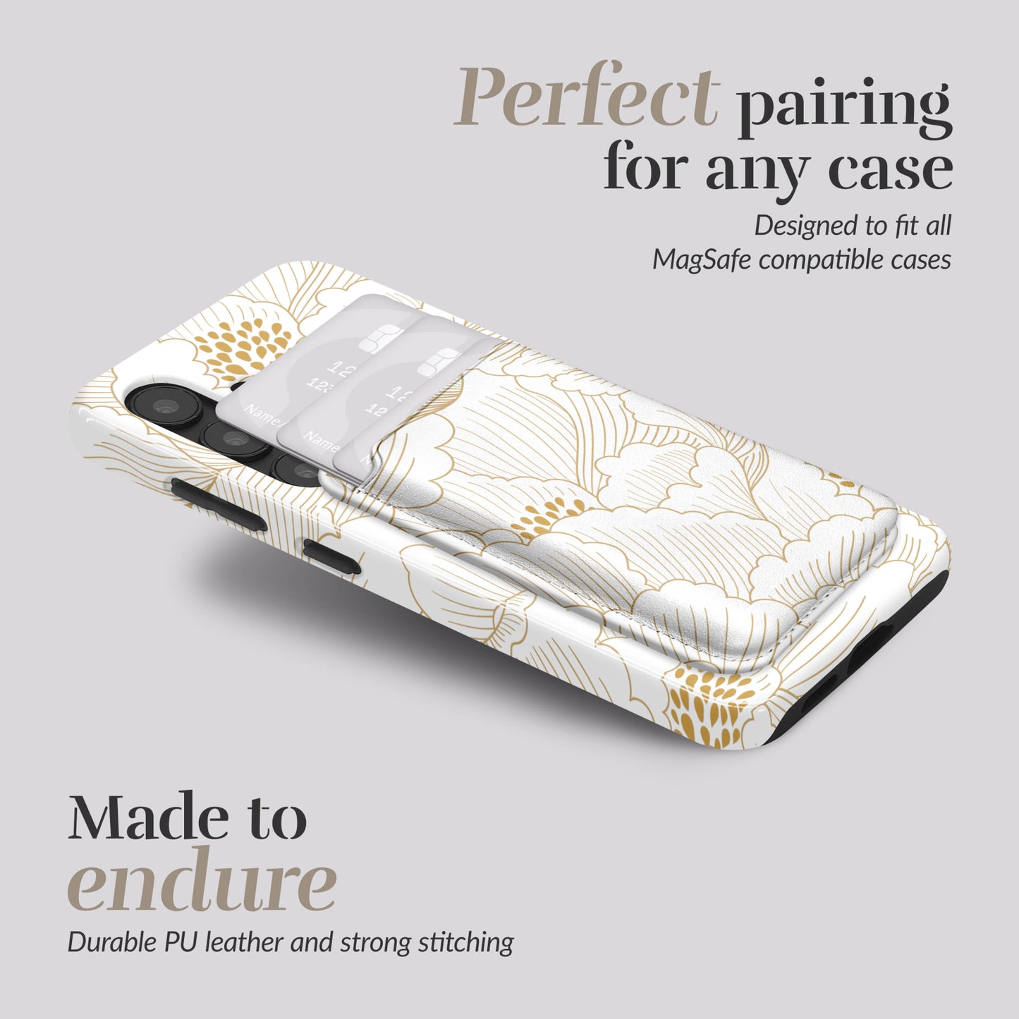 MIO White Roses Magsafe Compatible Card Holder