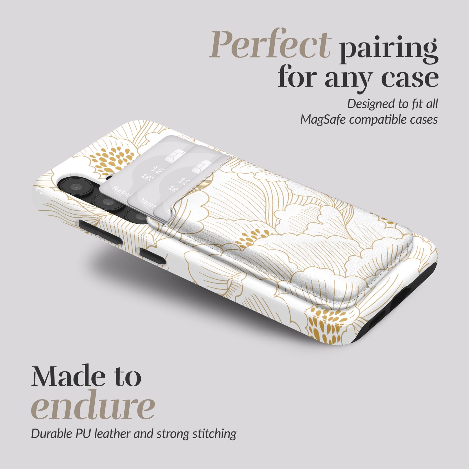 MIO White Roses Magsafe Compatible Card Holder
